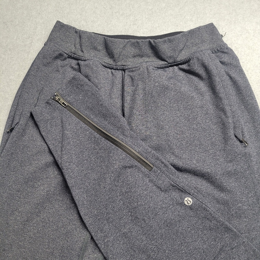 Lululemon Mens Heathered Charcoal Grey Ankle Zip Athletic Jogger Pants Size S
